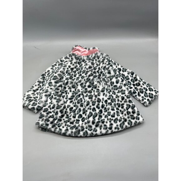 Young hearts sweater fuzzy bow diamond buttons foe fur leopard print soft READ - Picture 7 of 8